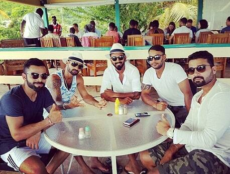 Virat Kohli posted this picture on his Twitter account with caption, 'Had a great meal with these champions! Sunglasses game on point here. Good friends create good memories! #Grateful'