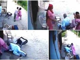 Shocking footage: Watch how this woman mercilessly beats husband & in-laws in Gurgaon Shocking footage: Watch how this woman mercilessly beats husband & in-laws in Gurgaon