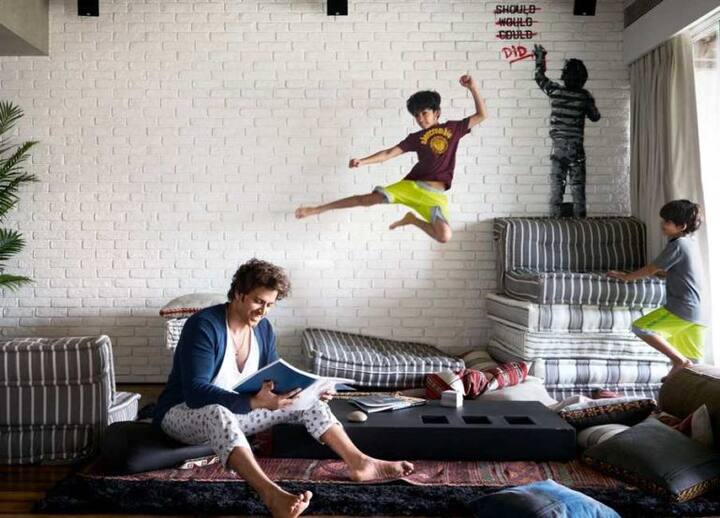 The design and palette of the home is inspired by the sea, and the idea of travel and family. For the larger furniture pieces, Roshan made a couple of expeditions to Dubai!