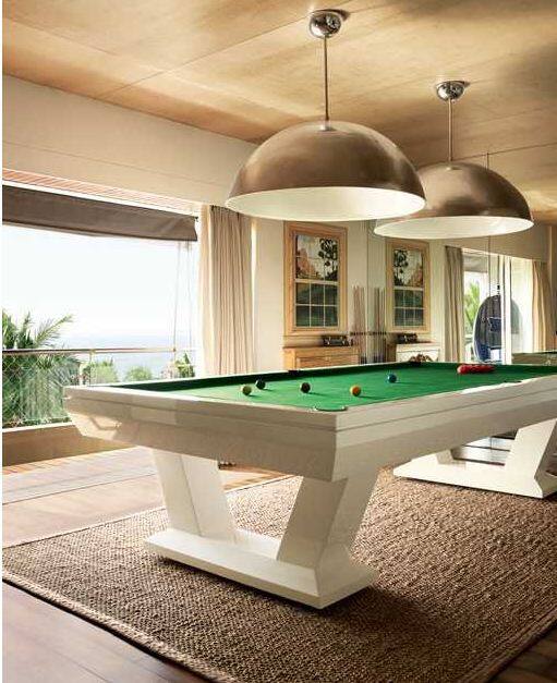Billiards Table room, in which lights from Flos give charming look to it!