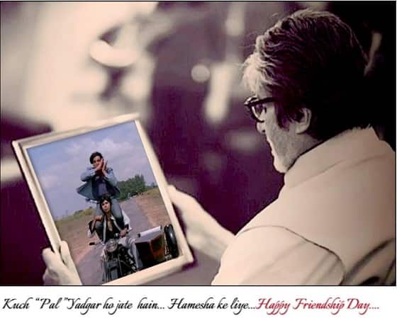 Megastar Amitabh Bachchan redefined his friendship bond on screen with dharmendra from the 1975 blockbuster Sholay where both played best friends Jai and Veeru. Bachchan posted a picture in which he is holding a photoframe having his and Dharmendra’s still from Sholay. “Kuch pal yadgar ho jaate hain… Humesha ke liye…(Some moments become memorable forever) Happy Friendship Day.”