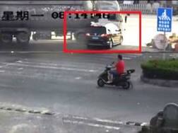 Watch: Car smashed by rolled over tanker, passengers miraculously escape