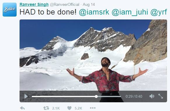 Ranveer shared a video recreated Shah Rukh Khan's song ‘Tu Mere Saamne’ from the movie ‘Darr’. ‘Had to be done!’ Ranveer captioned the video