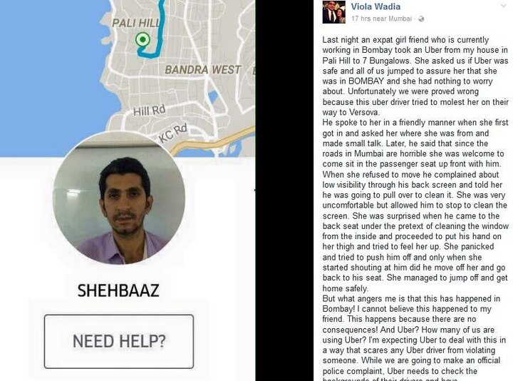 Uber driver suspended for molesting woman after Facebook post Uber driver suspended for molesting woman after Facebook post