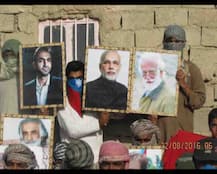 PM Modi's pictures waved during protests in Balochistan