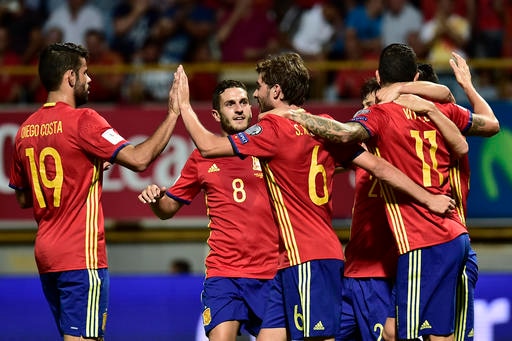 Spain demolish Liechtenstein 8-0 in World Cup qualifier Spain demolish Liechtenstein 8-0 in World Cup qualifier