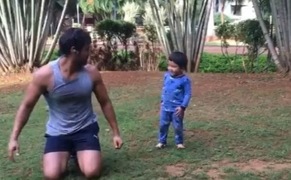 ADORABLE: Shabir Ahluwalia is working out with his two-year-old son! ADORABLE: Shabir Ahluwalia is working out with his two-year-old son!