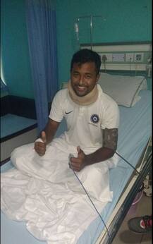 WATCH: Pragyan Ojha gets a nasty head injury while fielding; now fine