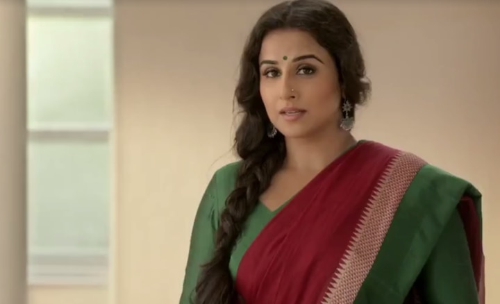 Vidya Balan’s saree in SP’s Pension Yojna ad faces flak Vidya Balan’s saree in SP’s Pension Yojna ad faces flak