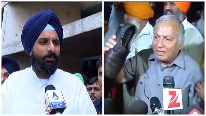 Shoe hurled at Majithia amid ruckus in Punjab Assembly Shoe hurled at Majithia amid ruckus in Punjab Assembly