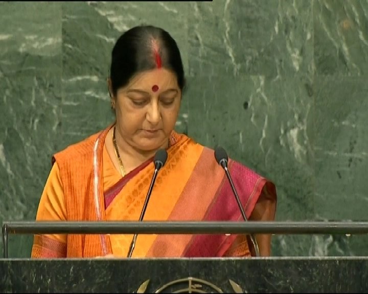 Sushma Swaraj to address UNGA; strong response to Pakistan expected Sushma Swaraj to address UNGA; strong response to Pakistan expected