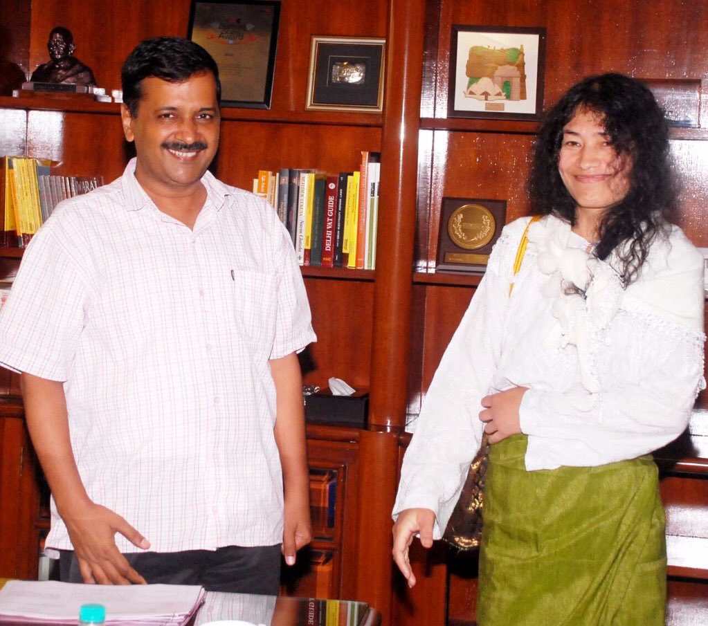 Activist Irom Sharmila meets Delhi CM Arvind Kejriwal, seeks tips on contesting election in Manipur