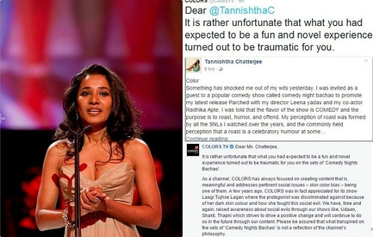 After Tannishtha Chaterjee's Walk out From Comedy Nights Bachao; Colors Apologises After Tannishtha Chaterjee's Walk out From Comedy Nights Bachao; Colors Apologises