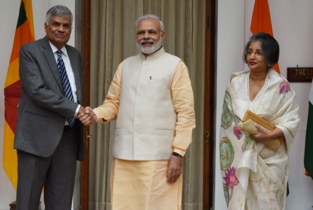 Sri Lankan PM Wickremesinghe meets Narendra Modi, praises PM's efforts to diffuse tentions Sri Lankan PM Wickremesinghe meets Narendra Modi, praises PM's efforts to diffuse tentions