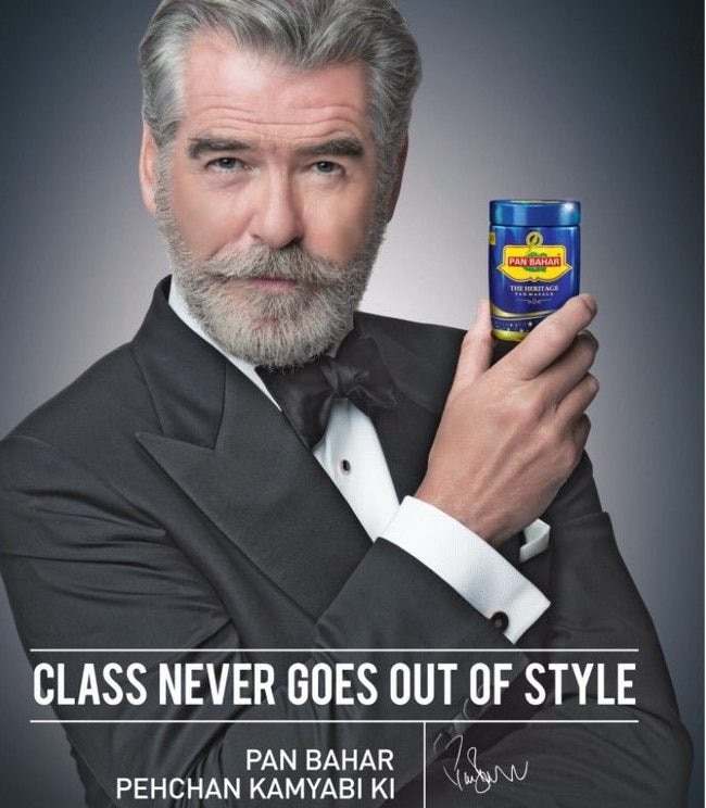 Pierce Brosnan Endorses Pan Bahar And Twitter Has the Last Laugh! Pierce Brosnan Endorses Pan Bahar And Twitter Has the Last Laugh!