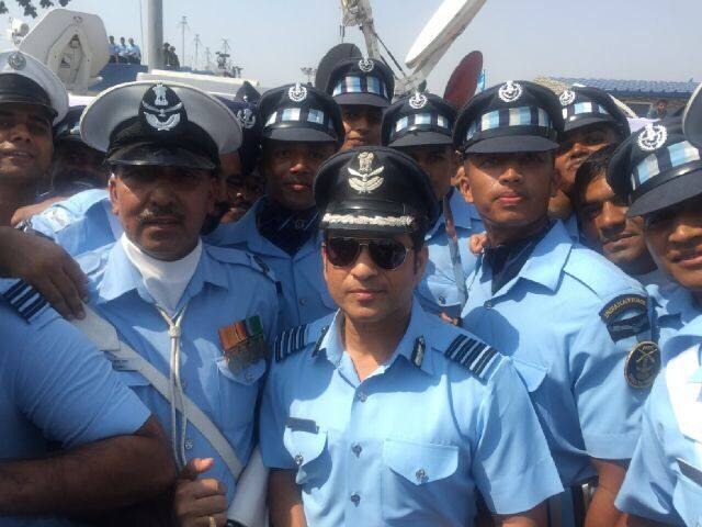 Sachin Tendulkar attends 84th Indian Air Force Day parade Sachin Tendulkar attends 84th Indian Air Force Day parade