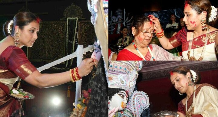 Even After Gaining Weight Rani Mukherjee Looks Drop Dead Gorgeous At Sindoor Khela Even After Gaining Weight Rani Mukherjee Looks Drop Dead Gorgeous At Sindoor Khela