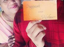 MARRIAGE PREPARATION BEGINS: Suyyash Rai poses with his wedding placard