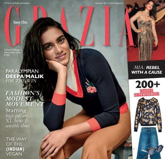 See stunning PV Sindhu on the cover page of this magazine See stunning PV Sindhu on the cover page of this magazine