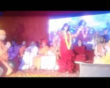 Self-proclaimed god woman Radhe Maa dances during Kalki Mahotsav in Uttar Pradesh