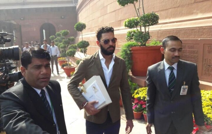 Indian cricketer Yuvraj Singh visits Parliament to meet PM Modi Indian cricketer Yuvraj Singh visits Parliament to meet PM Modi