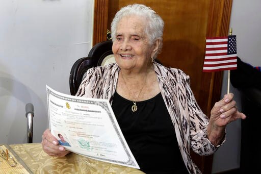 99-year-old woman named America happy to become a US citizen  99-year-old woman named America happy to become a US citizen