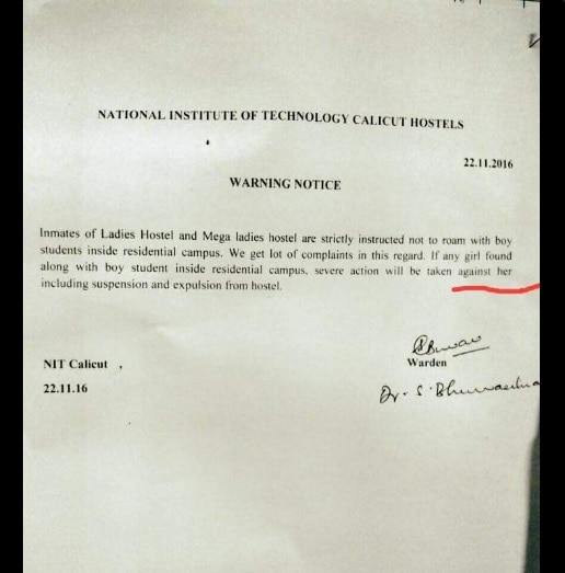 NIT-Calicut restricts girls from roaming around with boys NIT-Calicut restricts girls from roaming around with boys