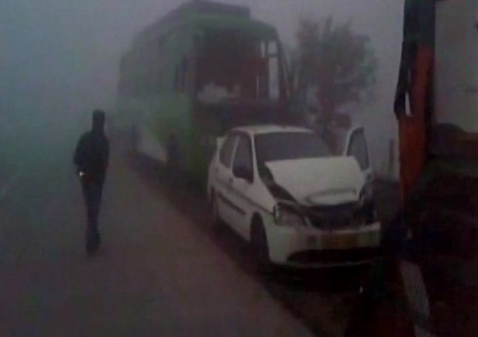 Fog alert:  One dead in a 12 vehicle crash at Yamuna expressway, two in a truck-auto collision in UP