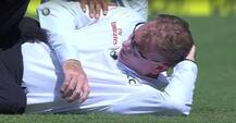 WATCH: Umpire Paul Reiffle is forced off the field after being hit on head by ball