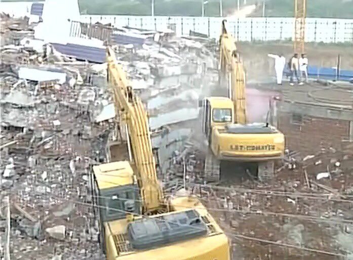 Under-construction building collapses in Hyderabad