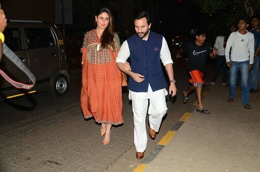 Kareena Kapoor and Saif Ali Khan became the proud parents of baby Taimur on 20th December and the mommy after a week later is back in action. The popular Bollywood couple is seen together for a dinner date at Oliver Bar and Restaurant in Mumbai on Wednesday night. (IMAGE: MANAV MANGLANI)