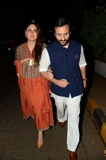 Kareena looked stunning in an orange ethnic gown and Saif looked dapper as always and caring too as he held her hand throughout. (IMAGE: MANAV MANGLANI)