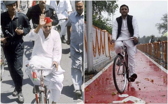 Mulayam meets EC, stakes claim over Samajwadi Party's election symbol 'bicycle' Mulayam meets EC, stakes claim over Samajwadi Party's election symbol 'bicycle'