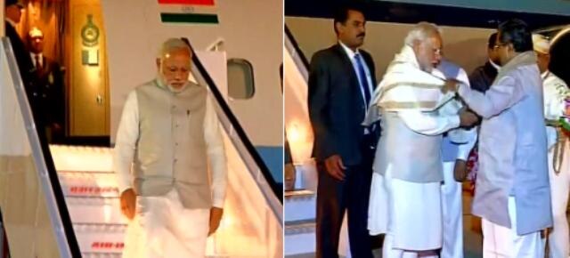 Modi arrives in Bengaluru for inauguration of Pravasi Bharatiya Divas Modi arrives in Bengaluru for inauguration of Pravasi Bharatiya Divas