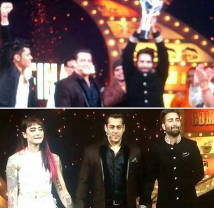 It was a very crucial moment when Salman Khan held hands of top two contestants Bani J and Manveer Gujar!(Image Courtesy - Instagram/Manveergujjar_)