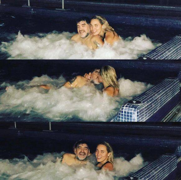 Legendary footballer Diego Maradona shared a collage on Instagram with Rocio Oliva (Photo: Instagram)