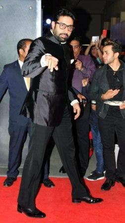 Abhishek Bachchan was also spotted at the venue. He was dressed in a black suit, just like his father and both of them looked dashing. (Picture credit: Solaris images) 