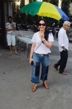 Sanjay Dutt's wife, Manyata Dutt and current CEO of Sanjay Dutt's productions also voted. (Picture credit: Manav Manglani)