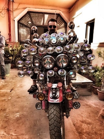 How COOL: Sanjay Dutt takes a ride of his fan's motorbike How COOL: Sanjay Dutt takes a ride of his fan's motorbike