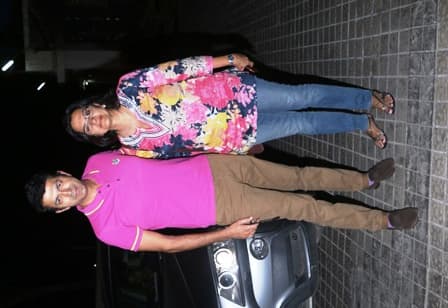 Bollywood filmmaker Kunal Kohli with wife Ravina Kohli during the screening of film Badrinath Ki Dulhania in Mumbai, India on March 9, 2017. (SOLARIS IMAGES)