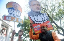 Jubilant BJP workers celebrate Holi outside party office in Lucknow