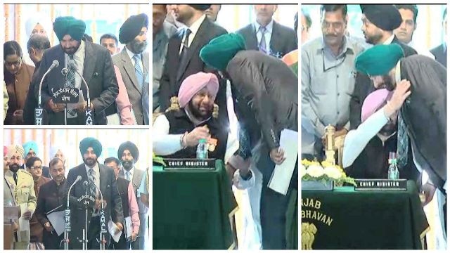 Navjot Singh Sidhu becomes cabinet minister in Punjab, greeted by CM Amarinder Navjot Singh Sidhu becomes cabinet minister in Punjab, greeted by CM Amarinder