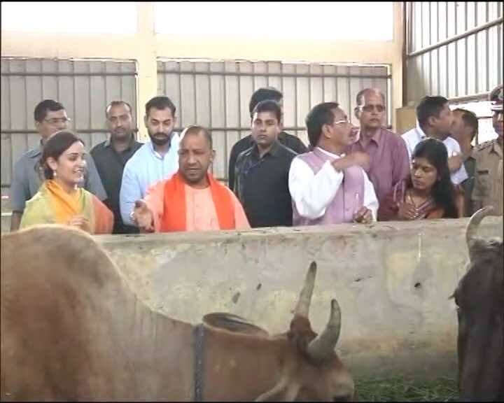 After Yogi was appointed the CM, Prateek and Aparna paid him a courtesy visit at the VVIP guesthouse and congratulated him.  PIC/ABP News.