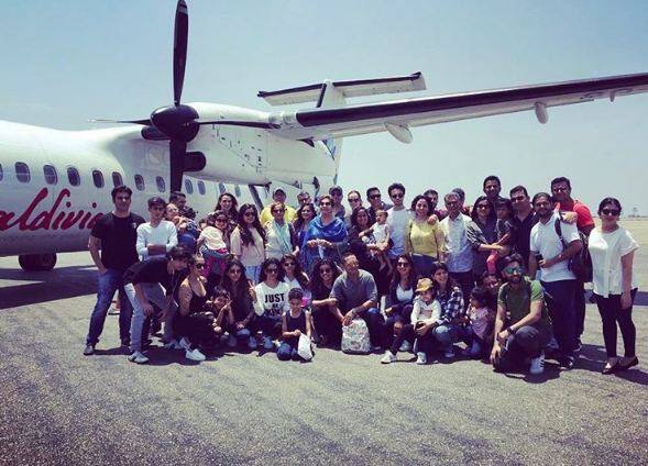 The 'Khaan-daan' flew to Maldives. B'day boy's mom Arpita Khan Sharma shared this picture and captioned it, 