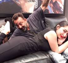 Sanjay Dutt-Manyata Dutt Go Cosy On The Couch; Check Out Pictures Here