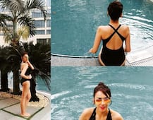 Ex- Bigg Boss Contestant Nitibha Kaul Beats The Heat In Black Swimsuit