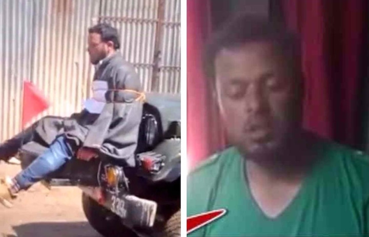 Srinagar ‘stone-pelter’ video: Man tied with Army jeep identified as Farooq Ahmed Dar, says“I am a tailor” Srinagar ‘stone-pelter’ video: Man tied with Army jeep identified as Farooq Ahmed Dar, says“I am a tailor”