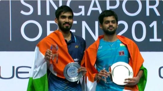Praneeth clinches maiden Super Series title in all Indian final at Singapore Open Praneeth clinches maiden Super Series title in all Indian final at Singapore Open