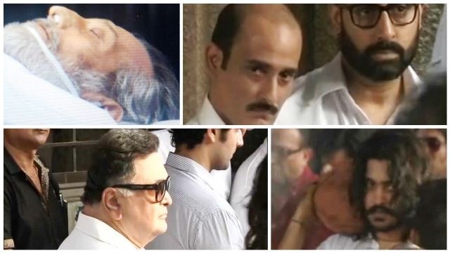 Vinod Khanna funeral pictures: Abhishek Bachchan comforts teary-eyed Akshaye Vinod Khanna funeral pictures: Abhishek Bachchan comforts teary-eyed Akshaye