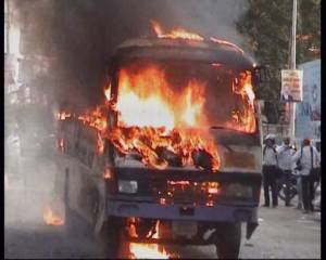 Violence erupts in Allahabad University campus, students ‘torch’ vehicles